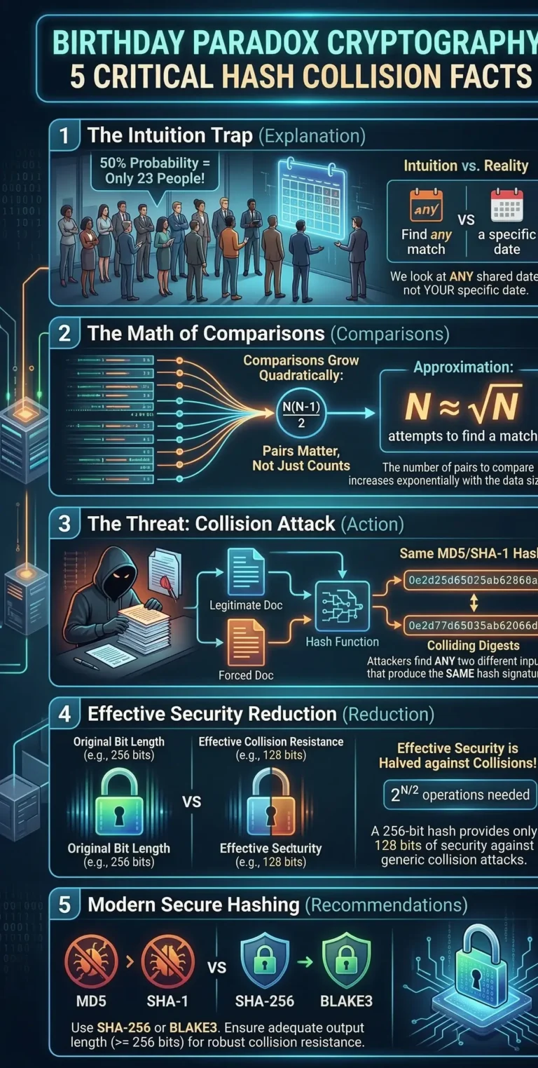 Birthday Paradox Cryptography: 5 Critical Hash Collision Facts